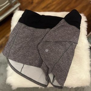 Gray Lululemon speed ups with black band 2.5